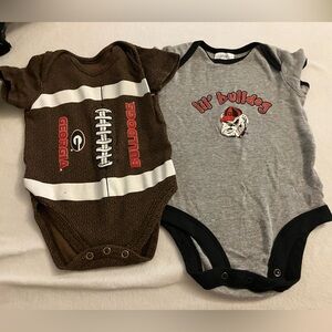 Georgia Bulldogs Baby Onesies. College football lucky onesies. Go UGA!